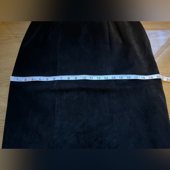 Vintage Danier Black Leather Midi Skirt Sz 12 - Picture 14 of 14